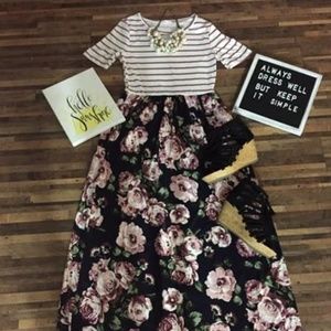 Floral and Stripe Maxi Boutique